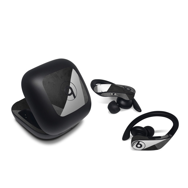 Beats Powerbeats Pro Skin design of Black, White, Black-and-white, Line, Grey, Architecture, Monochrome, Triangle, Monochrome photography, Pattern, with white, black, gray colors