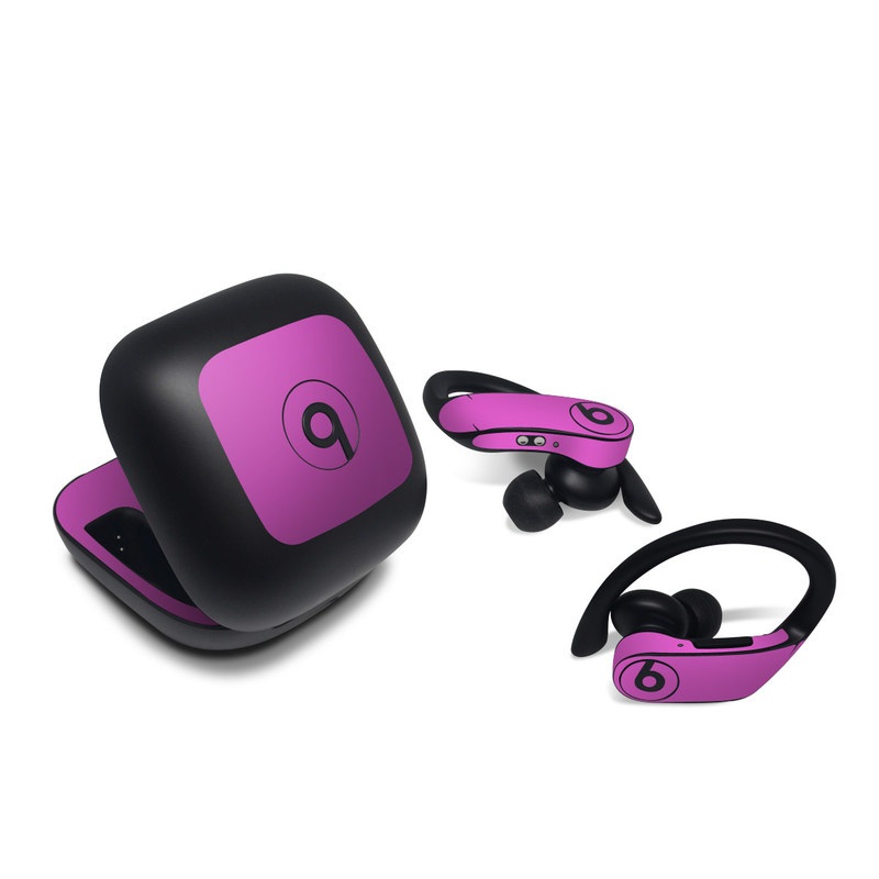 Beats Powerbeats Pro Skin design of Violet, Pink, Purple, Red, Lilac, Magenta, Blue, Lavender, Text, Sky, with pink colors