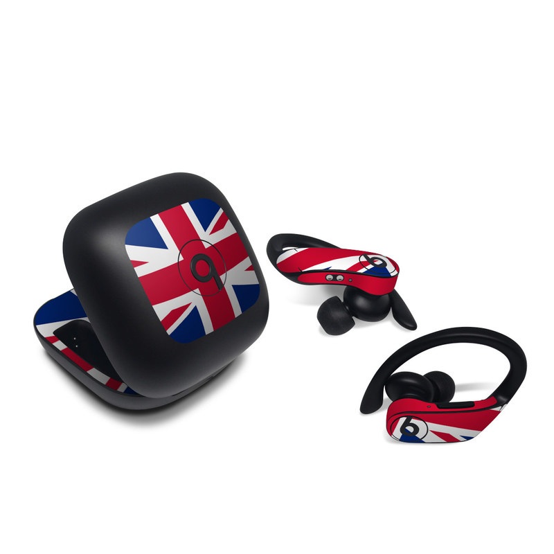 Beats Powerbeats Pro Skin design of Flag, Red, Line, Electric blue, Design, Font, Pattern, Parallel, Flag Day (USA), with red, white, blue colors