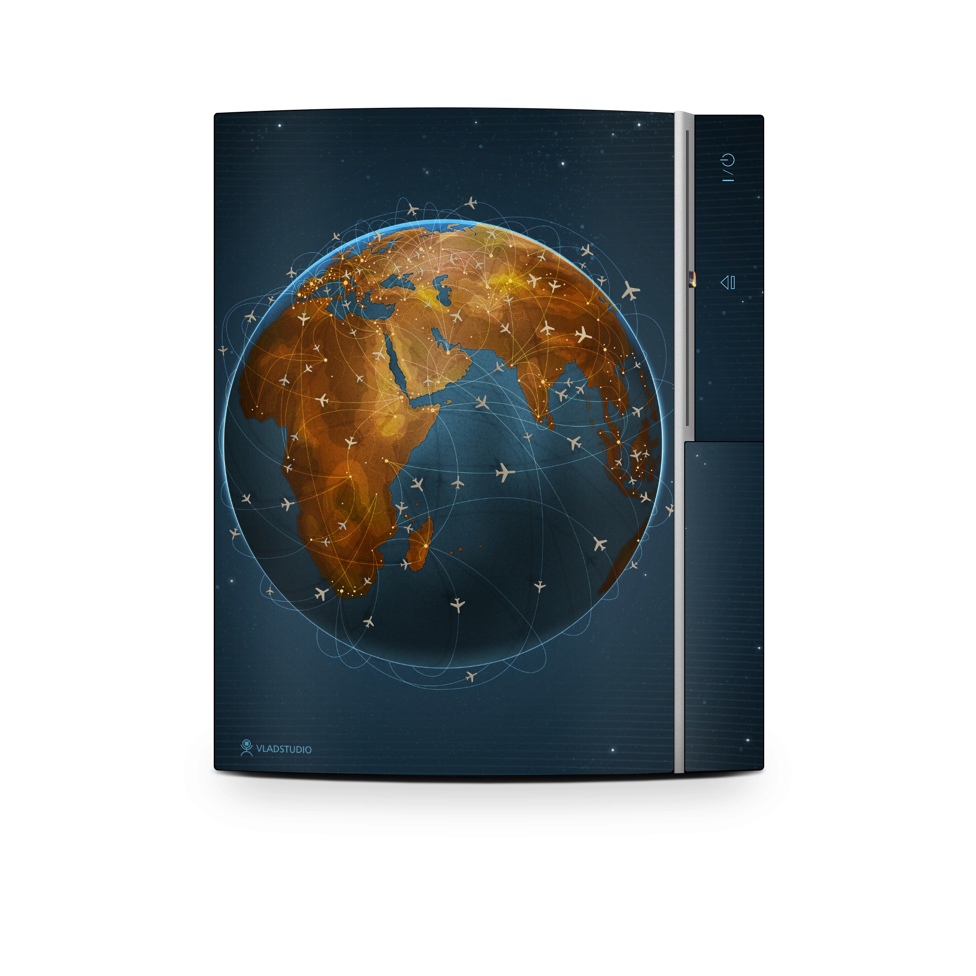 Old PS3 Skin design of Planet, Earth, Astronomical object, World, Atmosphere, Globe, Space, Sky, Astronomy, Circle, with blue, yellow, brown colors
