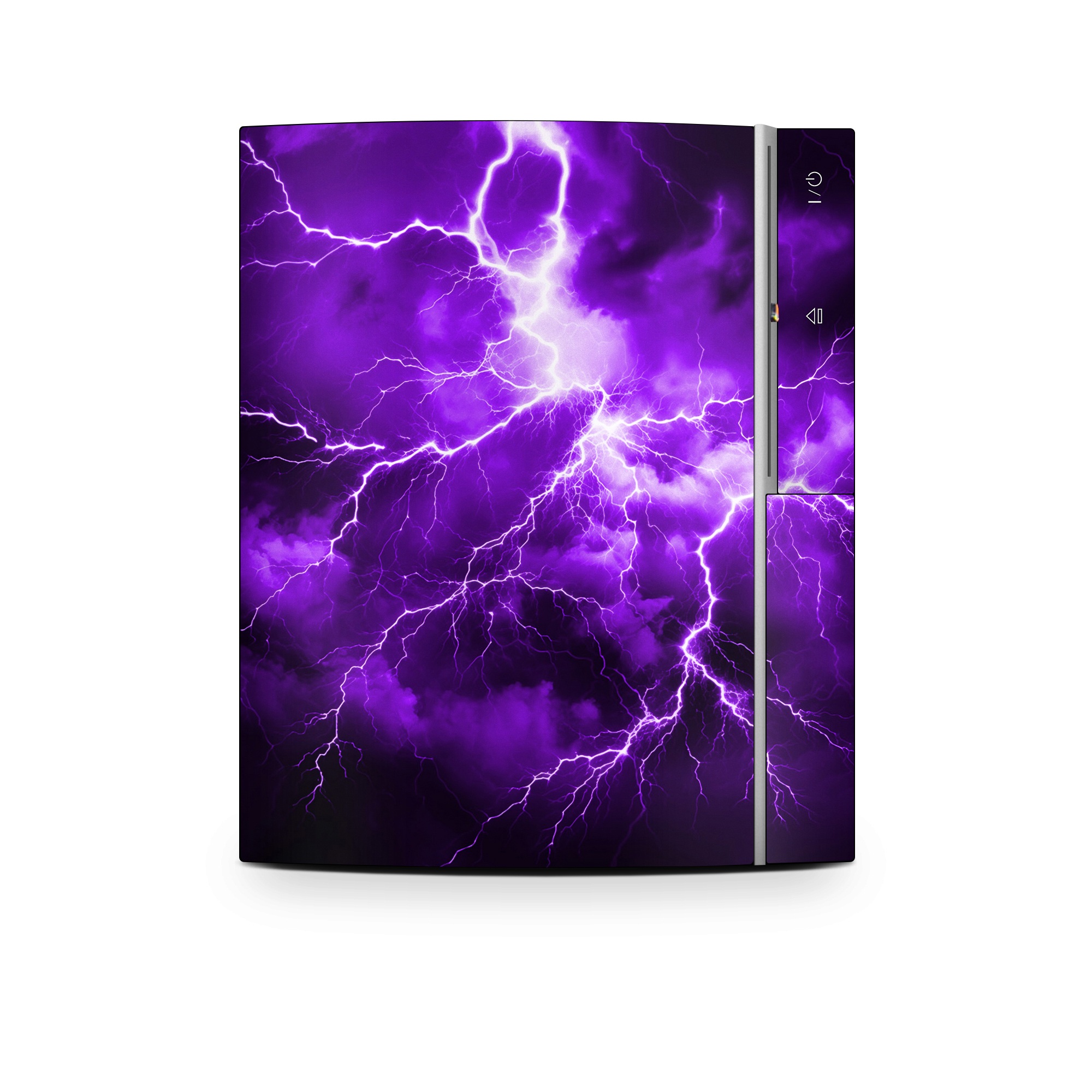 Old PS3 Skin design of Sky, Lightning, Thunder, Atmosphere, Thunderstorm, Daytime, Purple, Light, Cloud, Nature, with black, purple colors