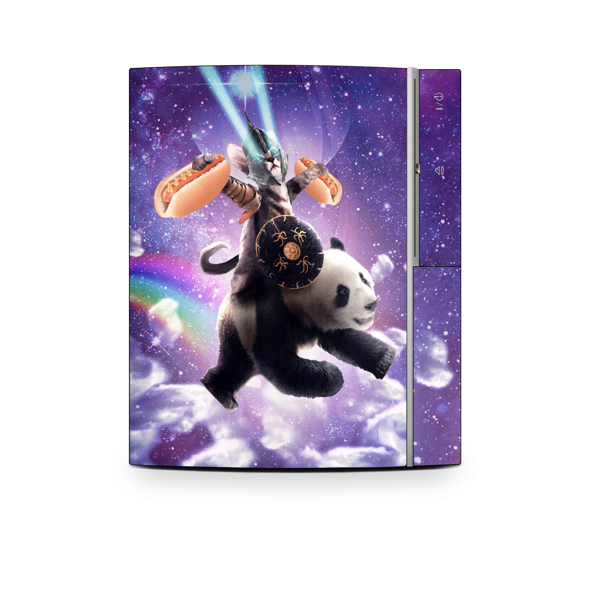 Old PS3 Skin design of Bear, Illustration, Outer space, Animated cartoon, Graphic design, Teddy bear, Space, Sky, Graphics, Fictional character, with black, white, blue, brown, gray, red, yellow, green, pink colors
