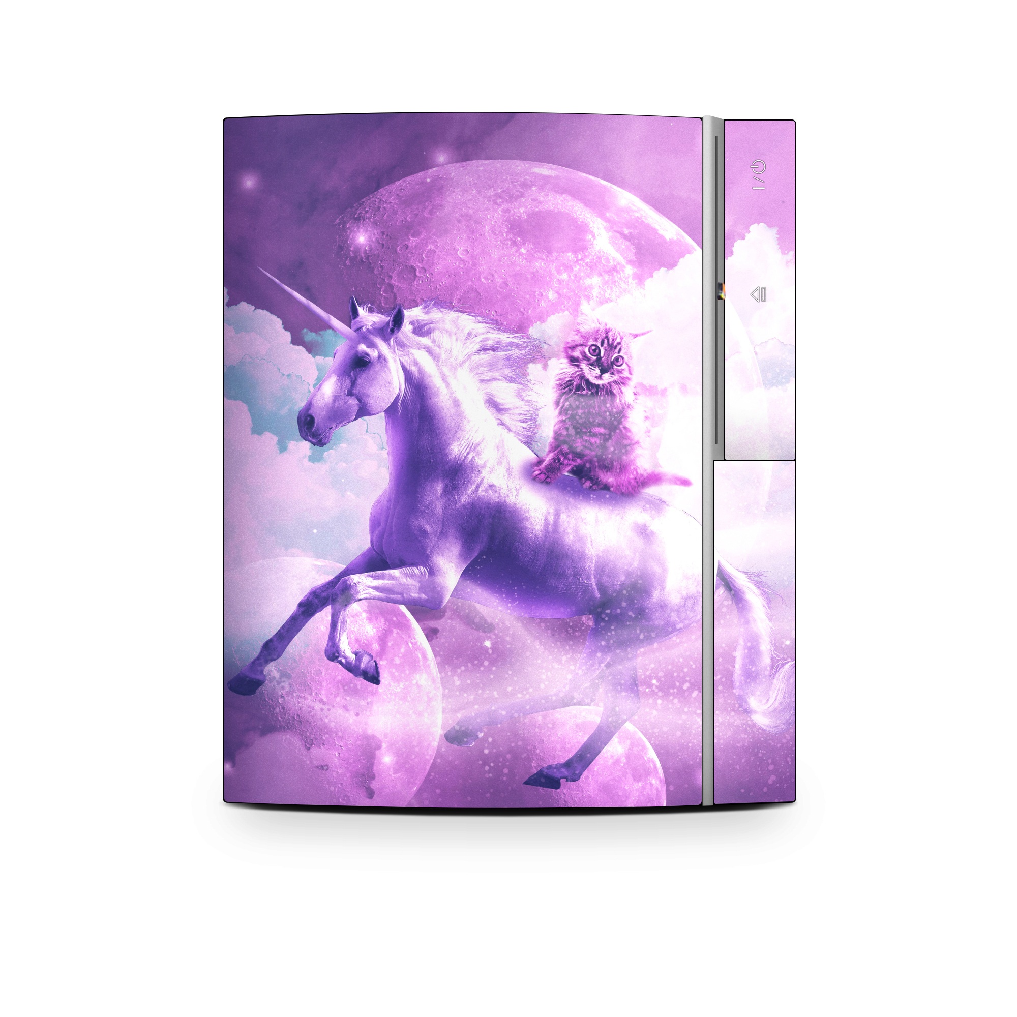 Old PS3 Skin design of Unicorn, Purple, Fictional character, Mythical creature, Violet, Cg artwork, Illustration, Mythology, with white, purple, blue, gray, black colors