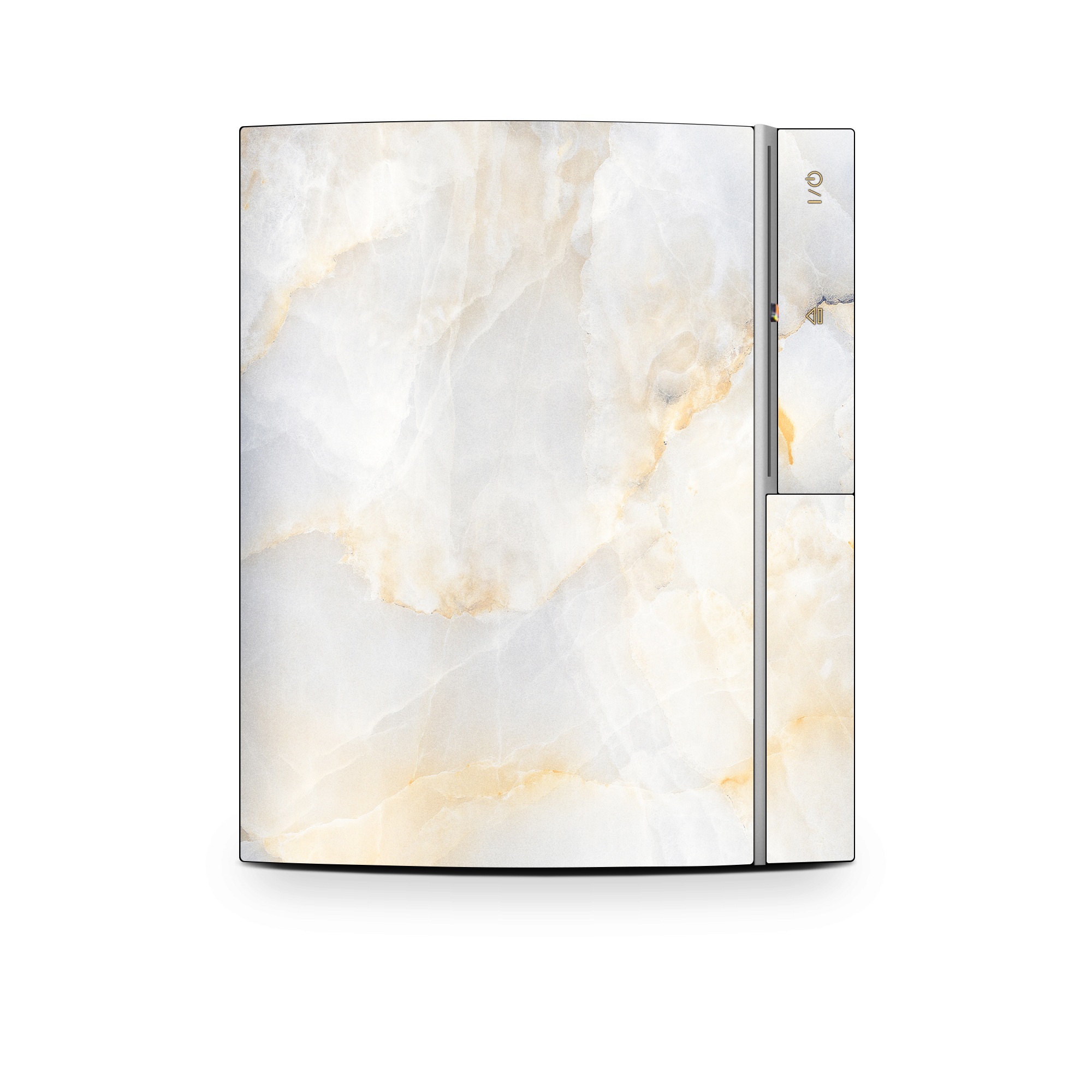Old PS3 Skin design of White, Textile, Flooring, Marble, Paper, Pattern, Fashion accessory, Tile, with white, orange, black, yellow colors