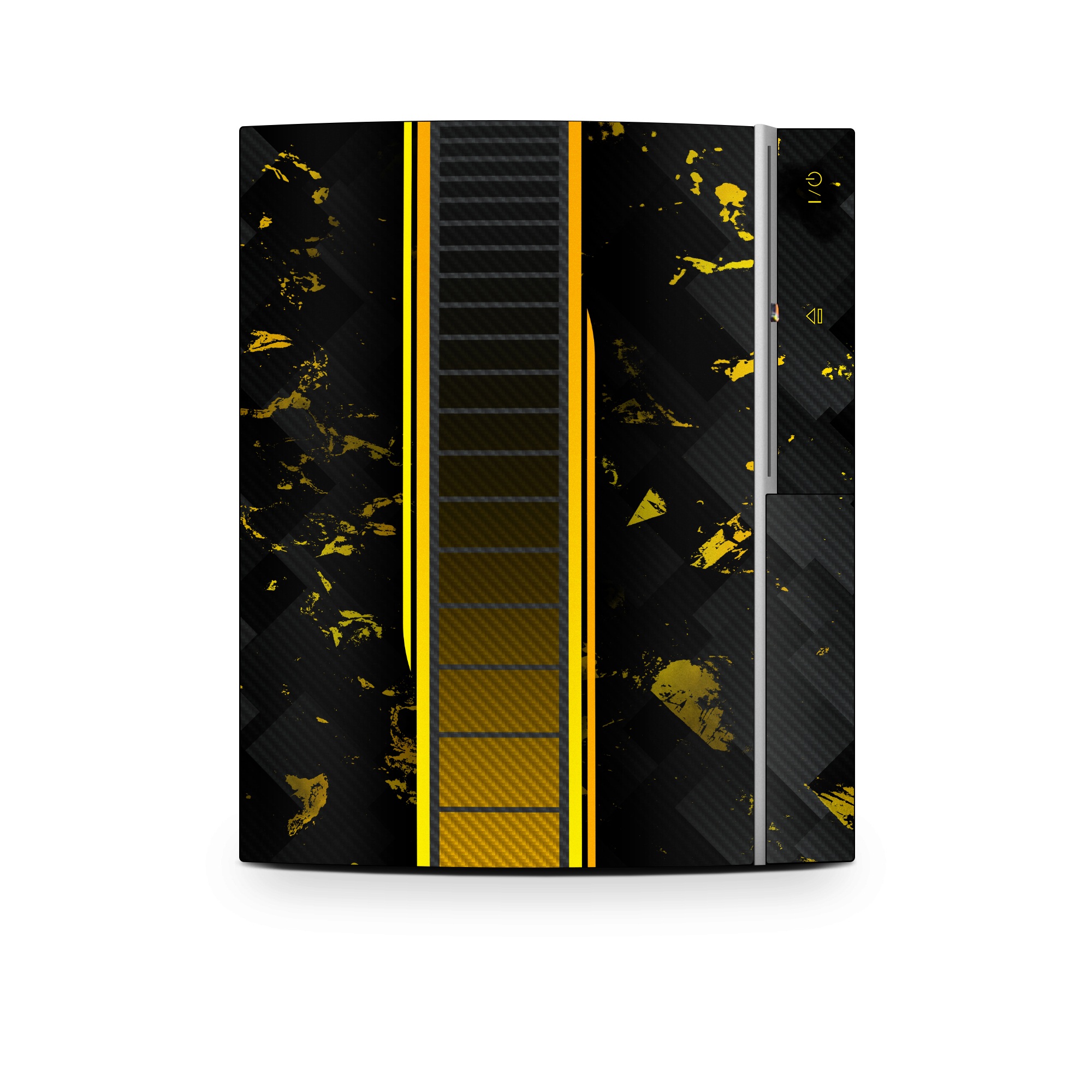 Old PS3 Skin design of Yellow, Plant, Font, Symmetry, Terrestrial plant, Tower block, Parallel, Pattern, Tints and shades, Rectangle, with black, yellow, gray, orange colors
