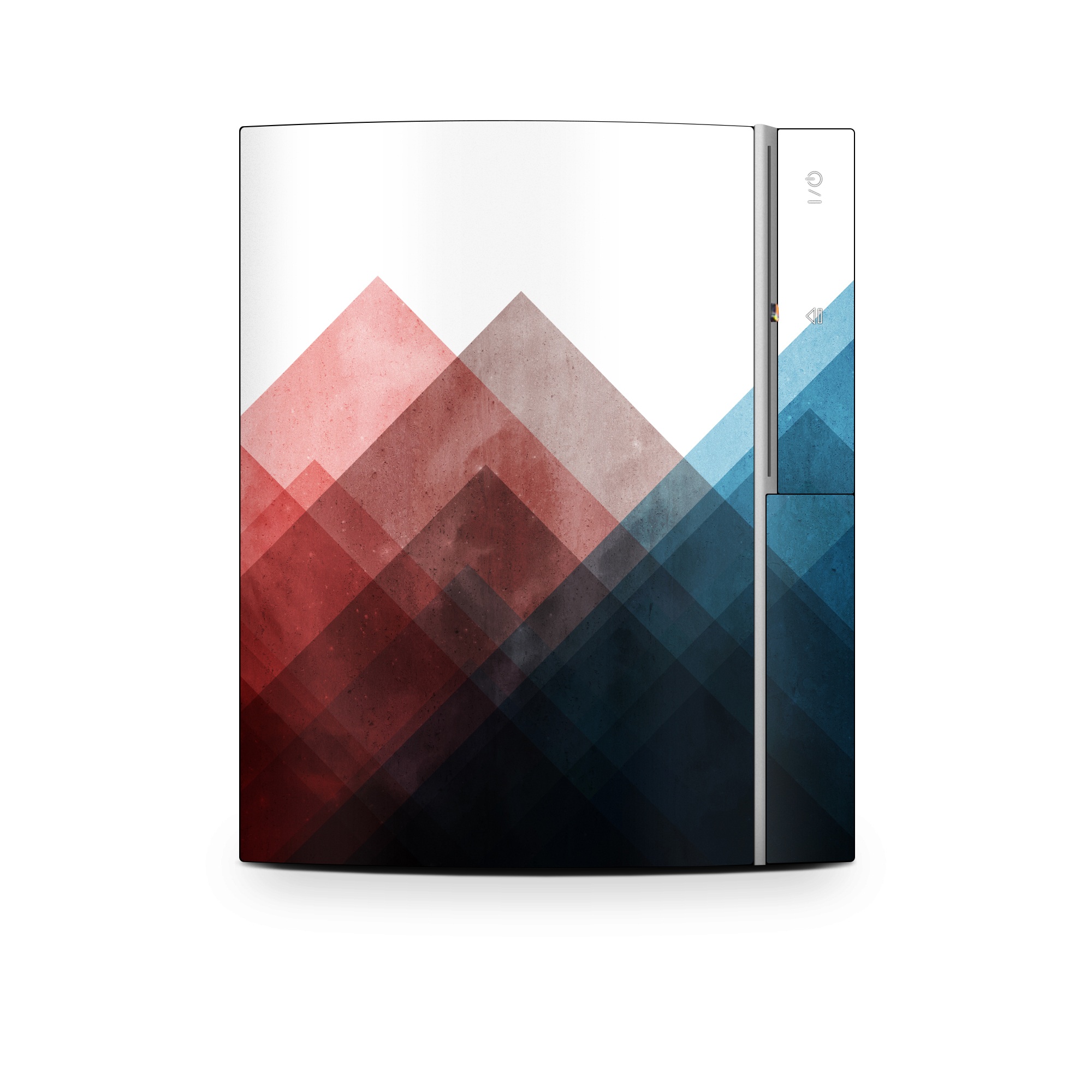 Old PS3 Skin design of Blue, Red, Sky, Pink, Line, Architecture, Font, Graphic design, Colorfulness, Illustration, with red, pink, blue colors