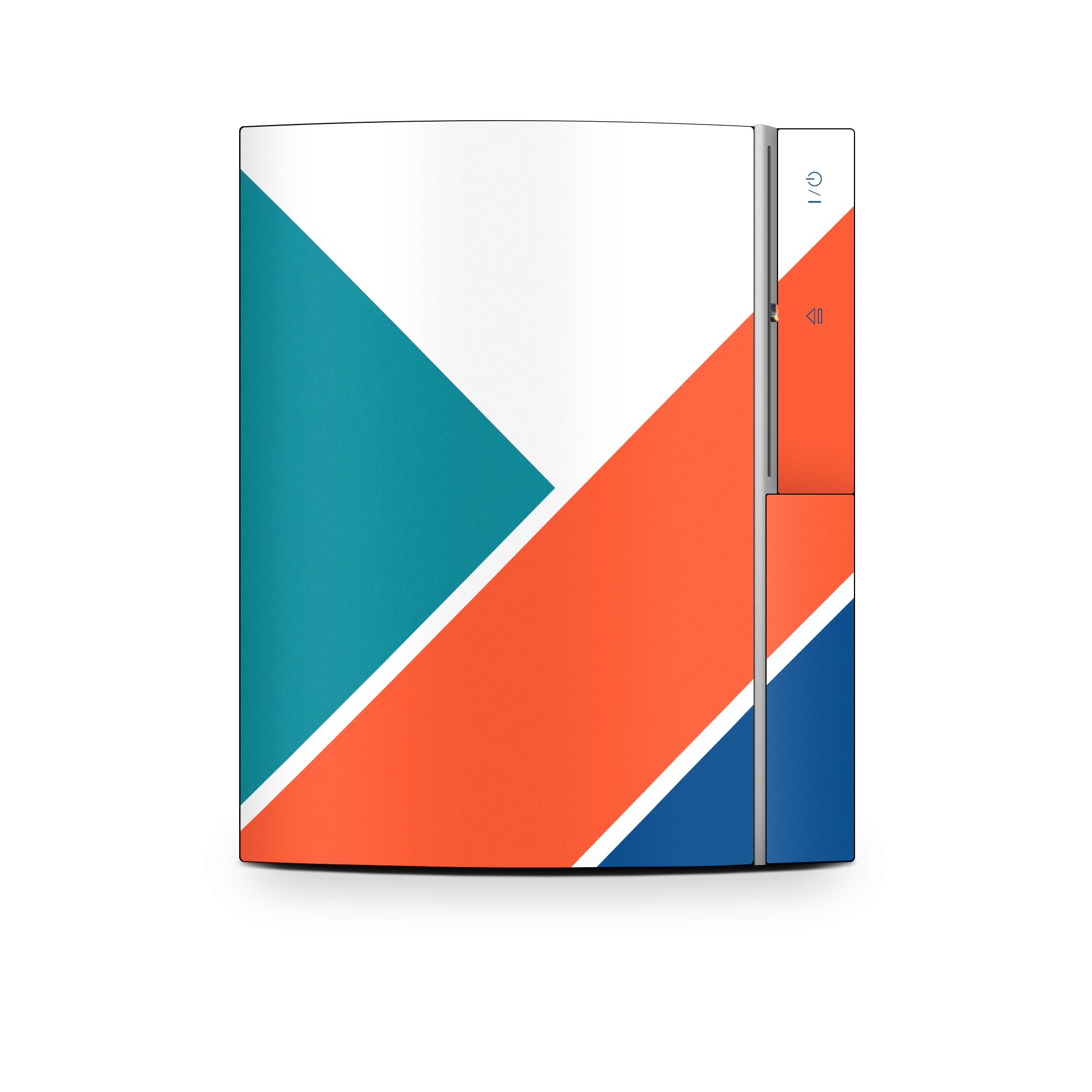 Old PS3 Skin design of Blue, Orange, Line, Turquoise, Flag, Electric blue, Pattern, Parallel, with white, blue, red, orange, green colors