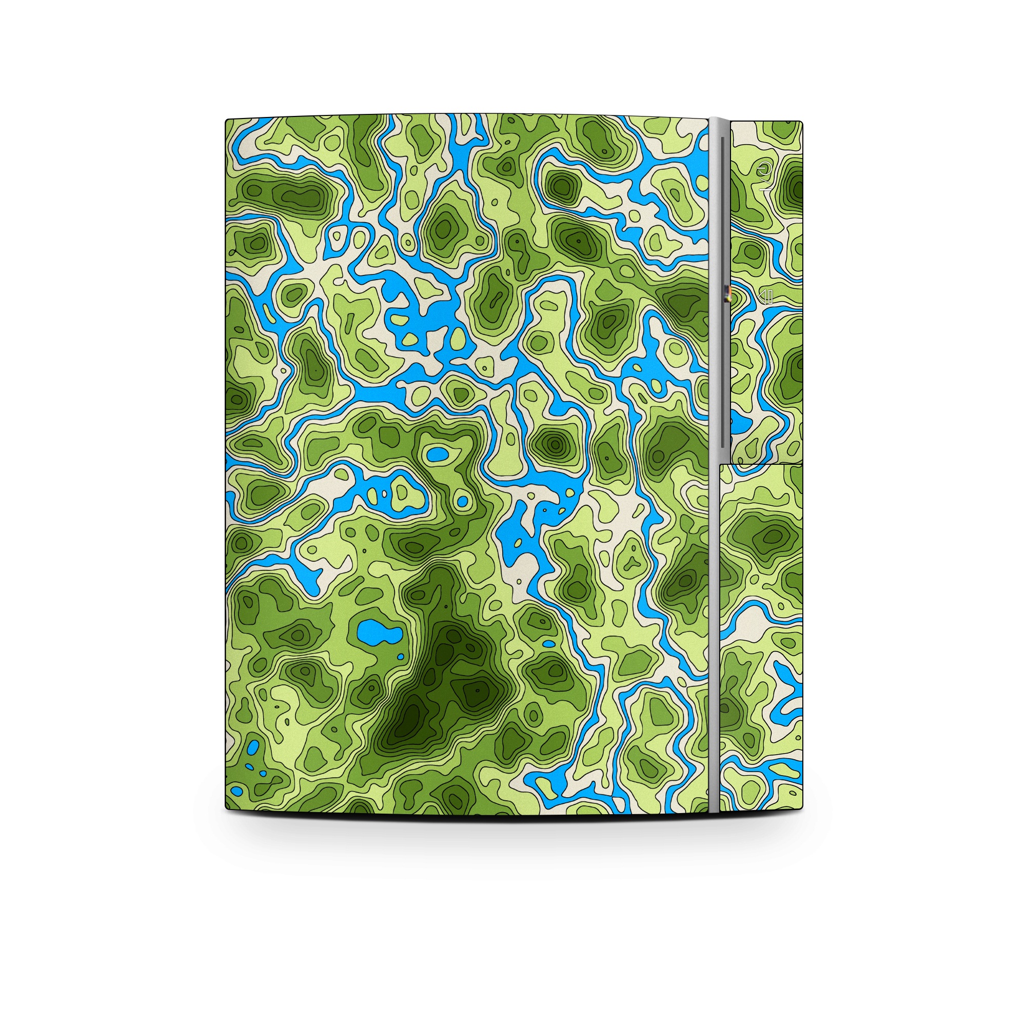 Old PS3 Skin design of Botany, Azure, Organism, Vegetation, Aqua, Terrestrial plant, Symmetry, Electric blue, Pattern, Art, with green, blue colors