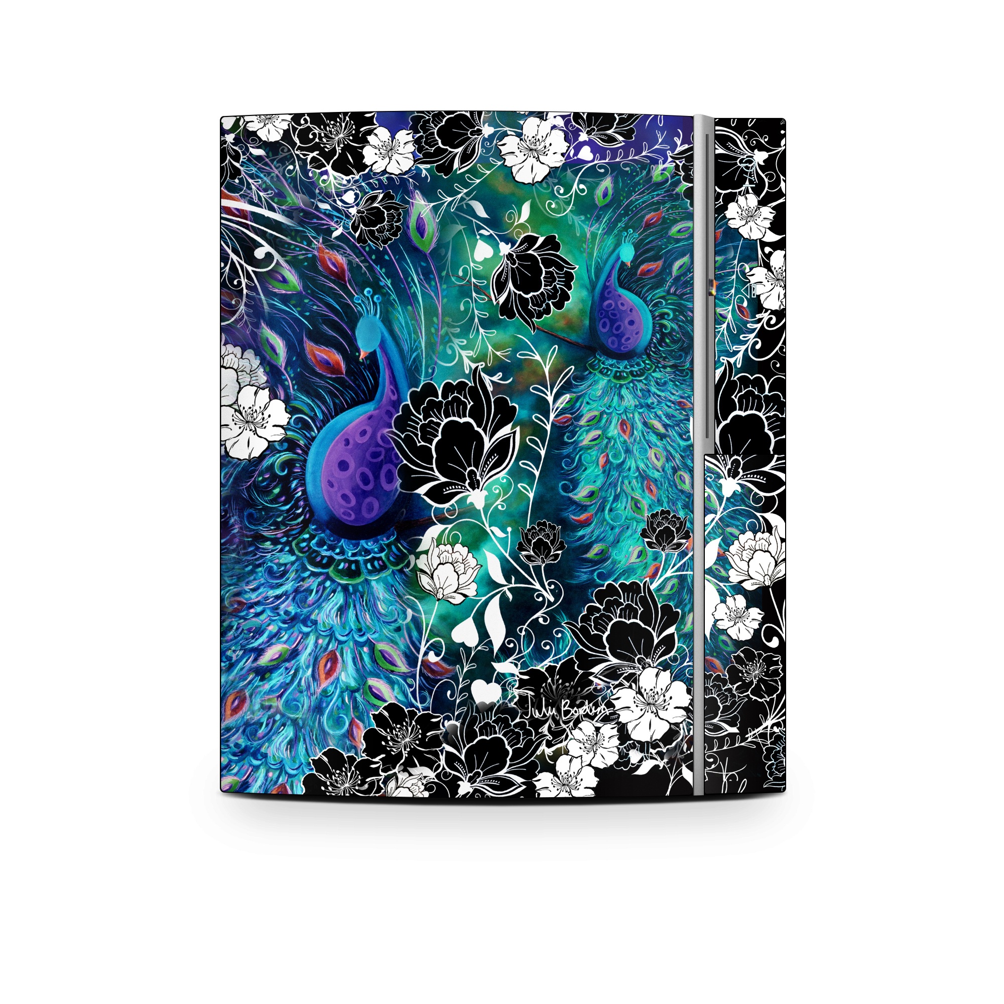 Old PS3 Skin design of Pattern, Psychedelic art, Organism, Turquoise, Purple, Graphic design, Art, Design, Illustration, Fractal art, with black, blue, gray, green, white colors