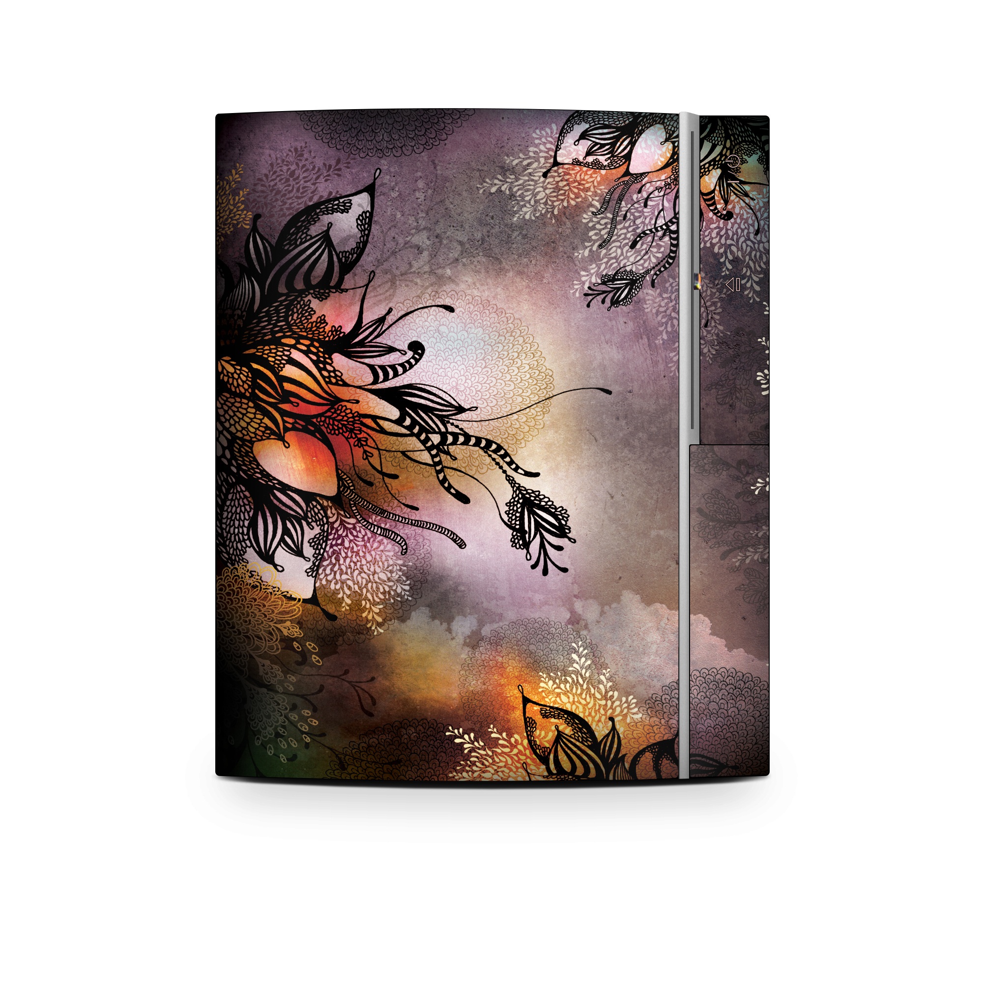 Old PS3 Skin design of Illustration, Graphic design, Cg artwork, Art, Fictional character, Graphics, Visual arts, Darkness, with black, gray, red, green, purple colors