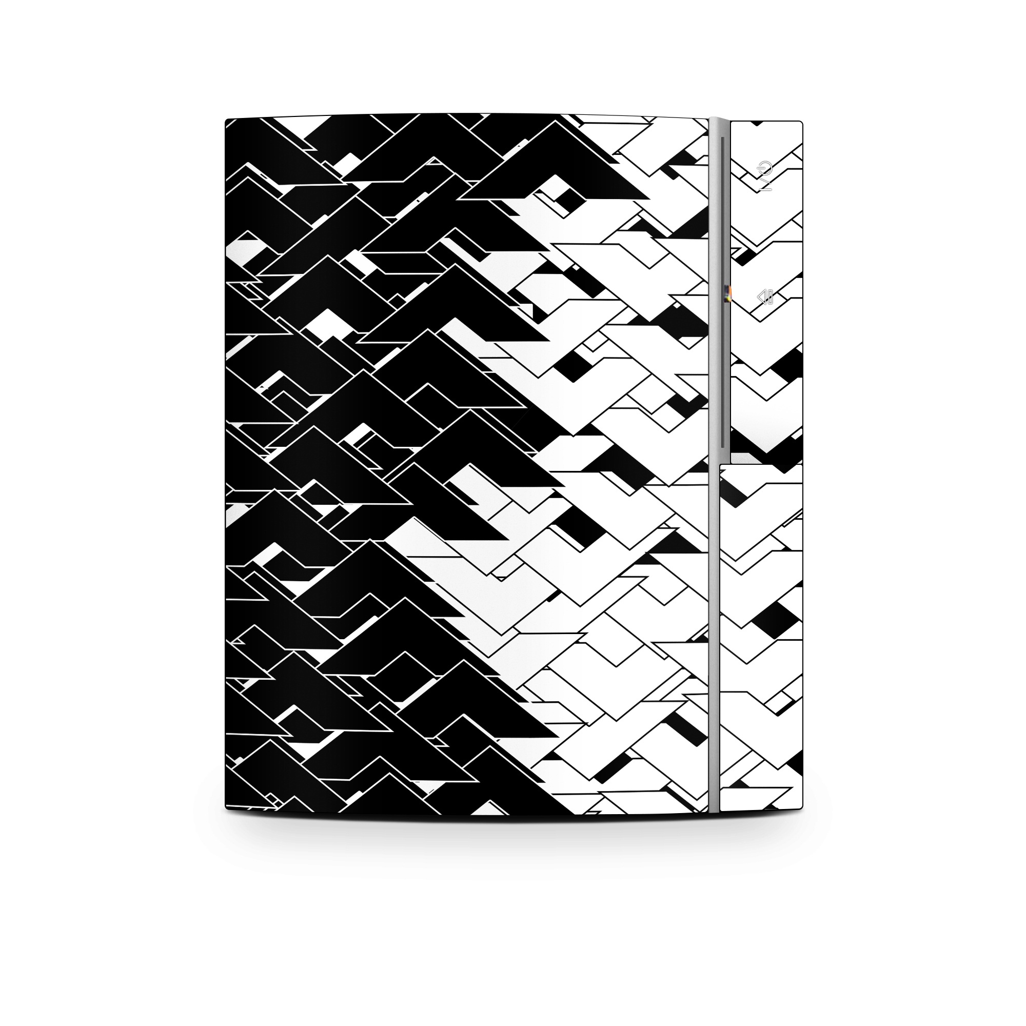 Old PS3 Skin design of Pattern, Black, Black-and-white, Monochrome, Monochrome photography, Line, Design, Parallel, Font, with black, white colors
