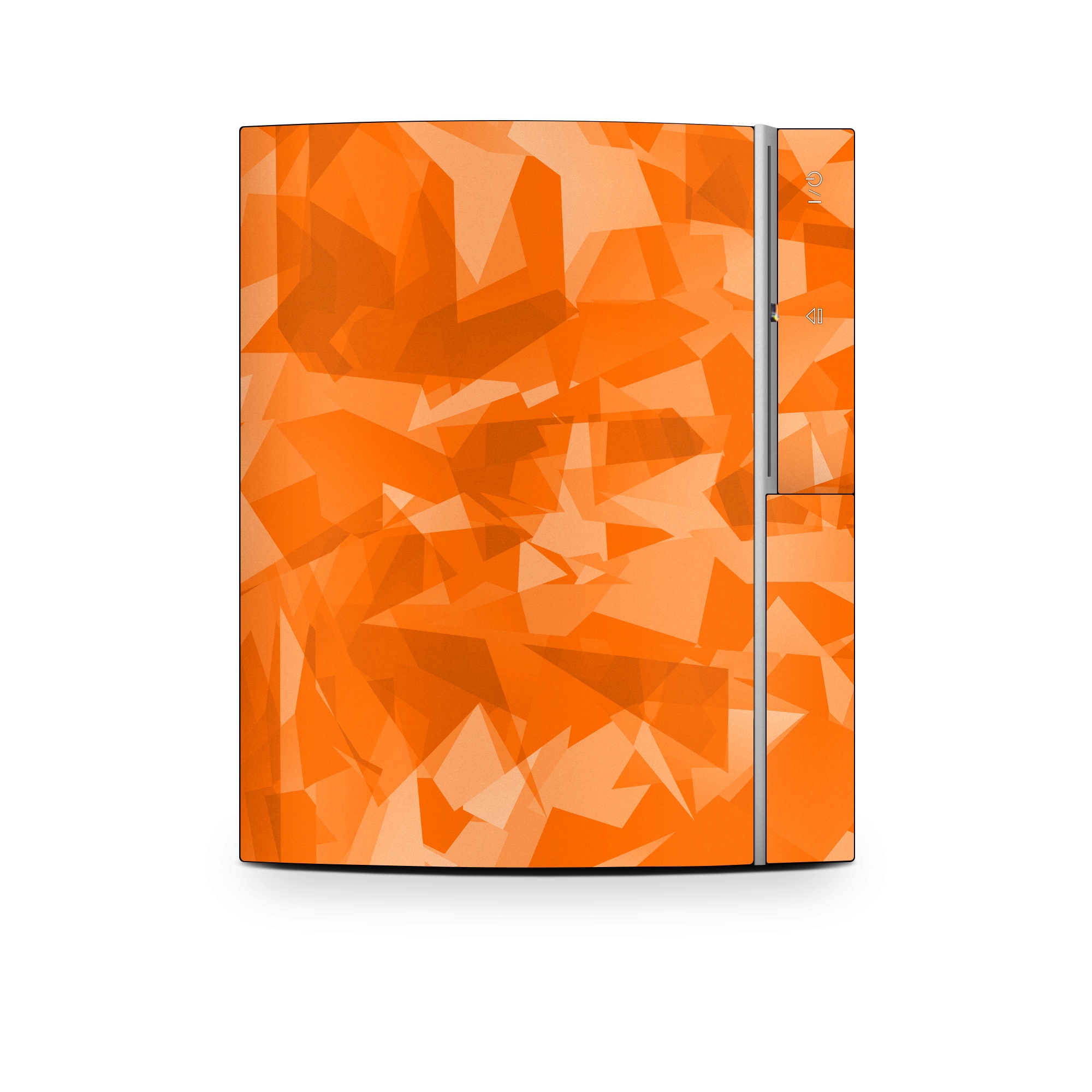 Old PS3 Skin design of Orange, Pattern, Peach, Line, Design, Triangle, with orange colors