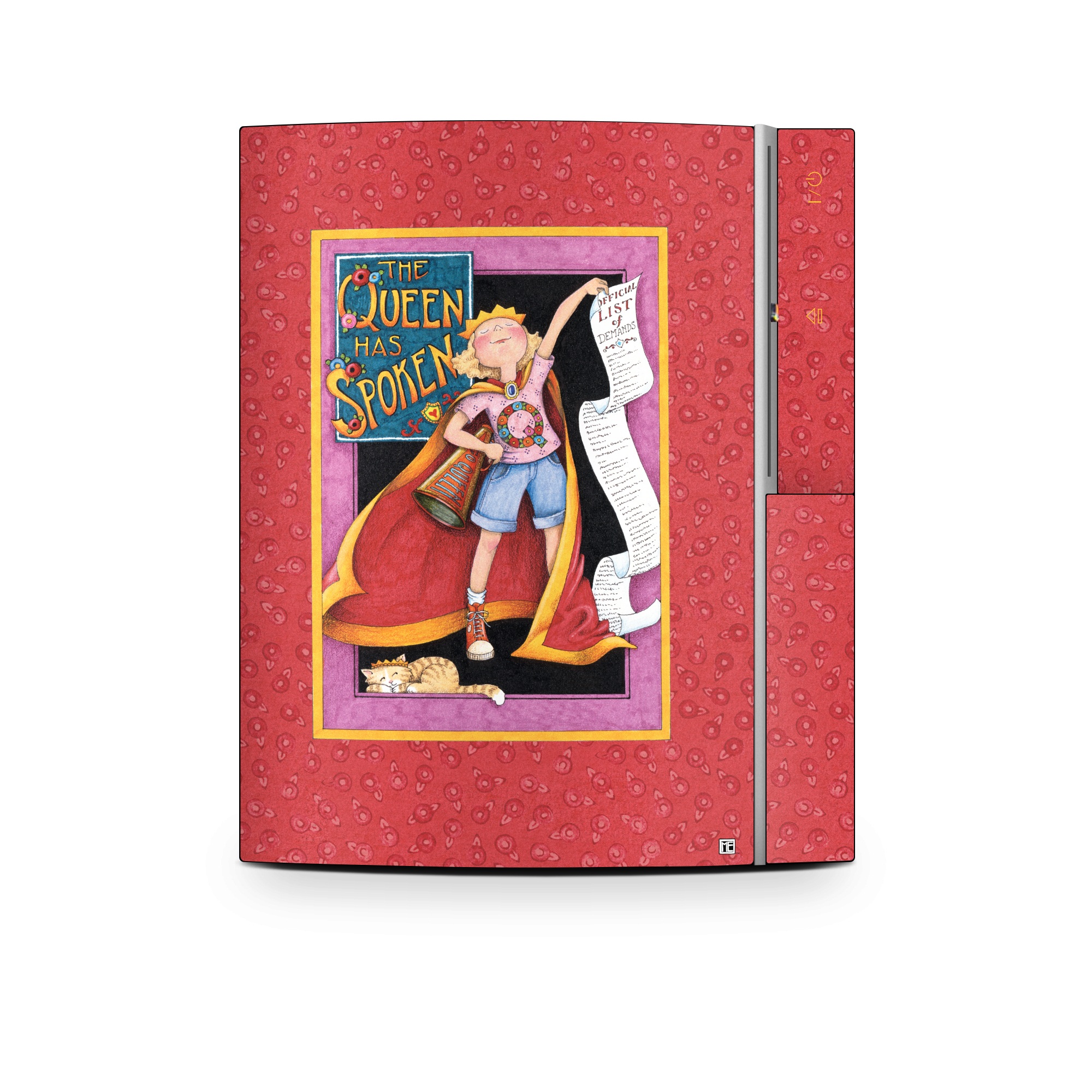 Old PS3 Skin design of Cartoon, Illustration, Art, Miniature, Fictional character, Fiction, Magenta, Style, with red, gray, black, green, orange, purple colors