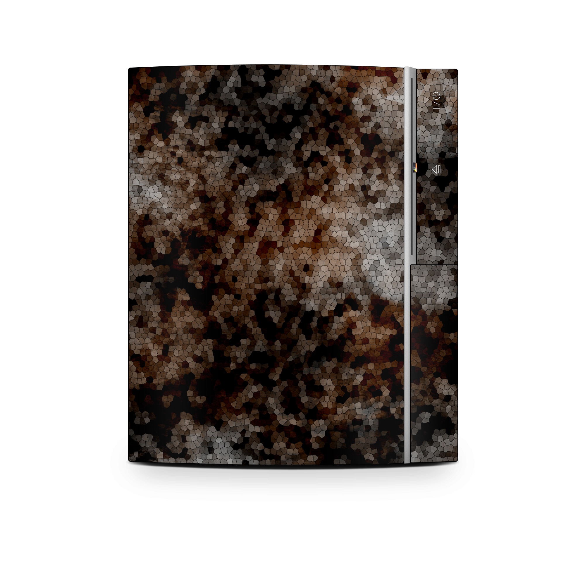 Old PS3 Skin design of Brown, Design, Soil, Pattern, Rock, Rust, Granite, Metal, with black, white, gray, brown colors