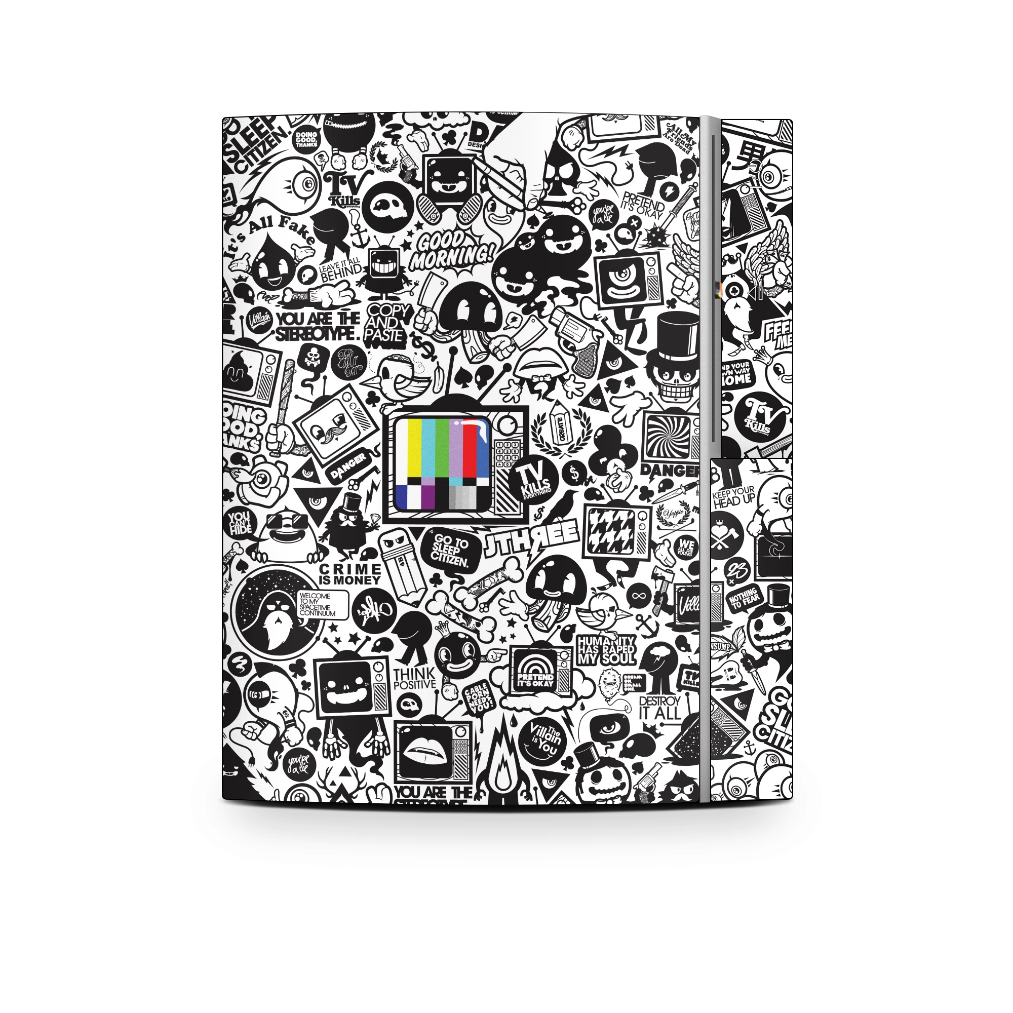 Old PS3 Skin design of Pattern, Drawing, Doodle, Design, Visual arts, Font, Black-and-white, Monochrome, Illustration, Art, with gray, black, white colors