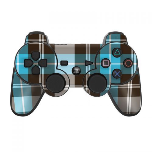 Turquoise Plaid PS3 Controller Skin
