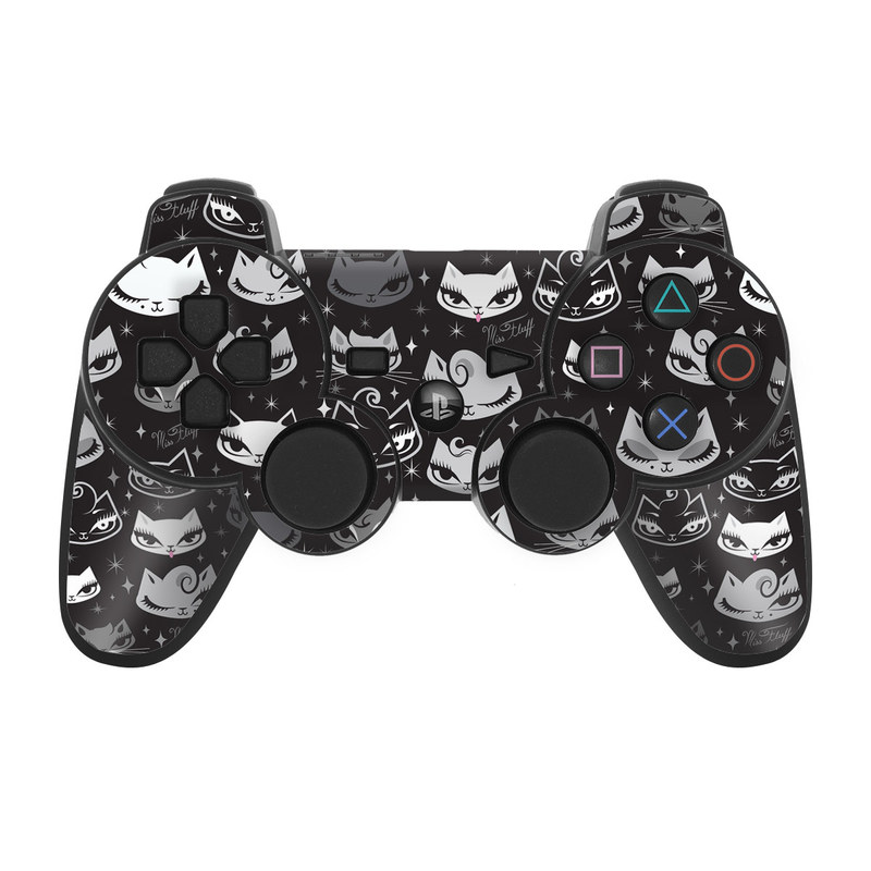 PS3 Controller Skin design of Pattern, Design, Headgear, Hat, Smile, Team, Crowd, with black, white, gray colors