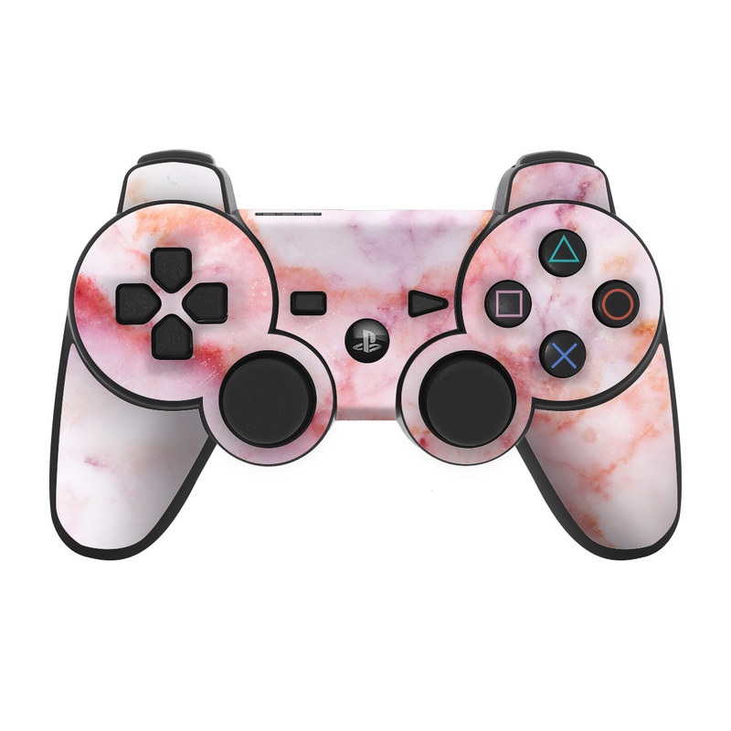 PS3 Controller Skin design of Pink, Skin, Flesh, Textile, Fur, with pink, red, white, purple, orange colors