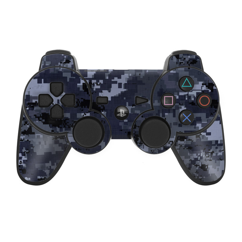 PS3 Controller Skin design of Military camouflage, Black, Pattern, Blue, Camouflage, Design, Uniform, Textile, Black-and-white, Space, with black, gray, blue colors