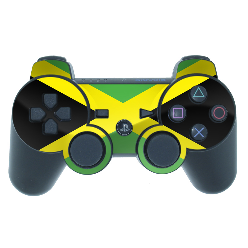PS3 Controller Skin design of Green, Flag, Yellow, Macro photography, Graphics, Graphic design, with black, green, yellow colors