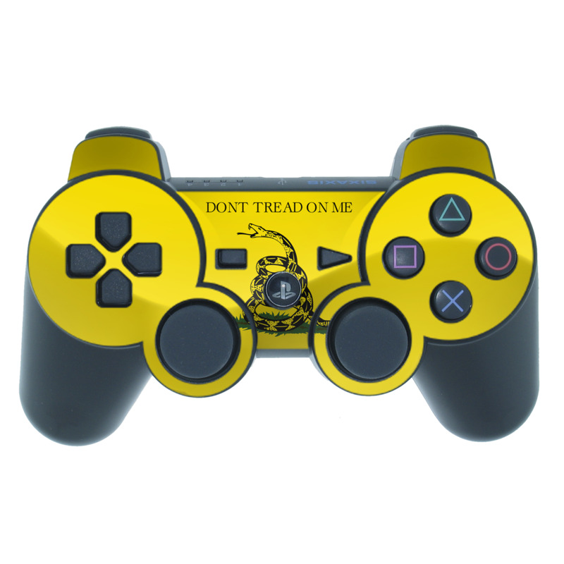 PS3 Controller Skin design of Yellow, Font, Logo, Graphics, Illustration, with orange, black, green colors