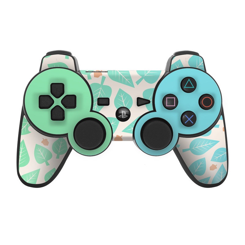PS3 Controller Skin design of Aqua, Pattern, Turquoise, Teal, Wrapping paper, Design, Wallpaper, with yellow, green, orange colors