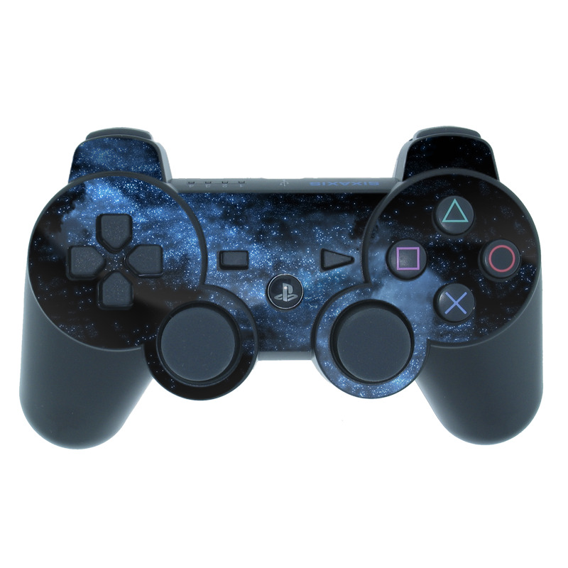 PS3 Controller Skin design of Sky, Atmosphere, Black, Blue, Outer space, Atmospheric phenomenon, Astronomical object, Darkness, Universe, Space, with black, blue colors