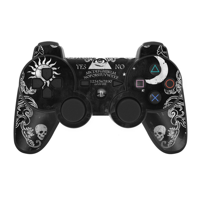 PS3 Controller Skin design of Text, Font, Pattern, Design, Illustration, Headpiece, Tiara, Black-and-white, Calligraphy, Hair accessory, with black, white, gray colors