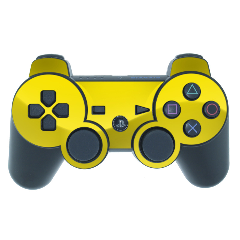 PS3 Controller Skin design of Green, Yellow, Orange, Text, Font with yellow colors