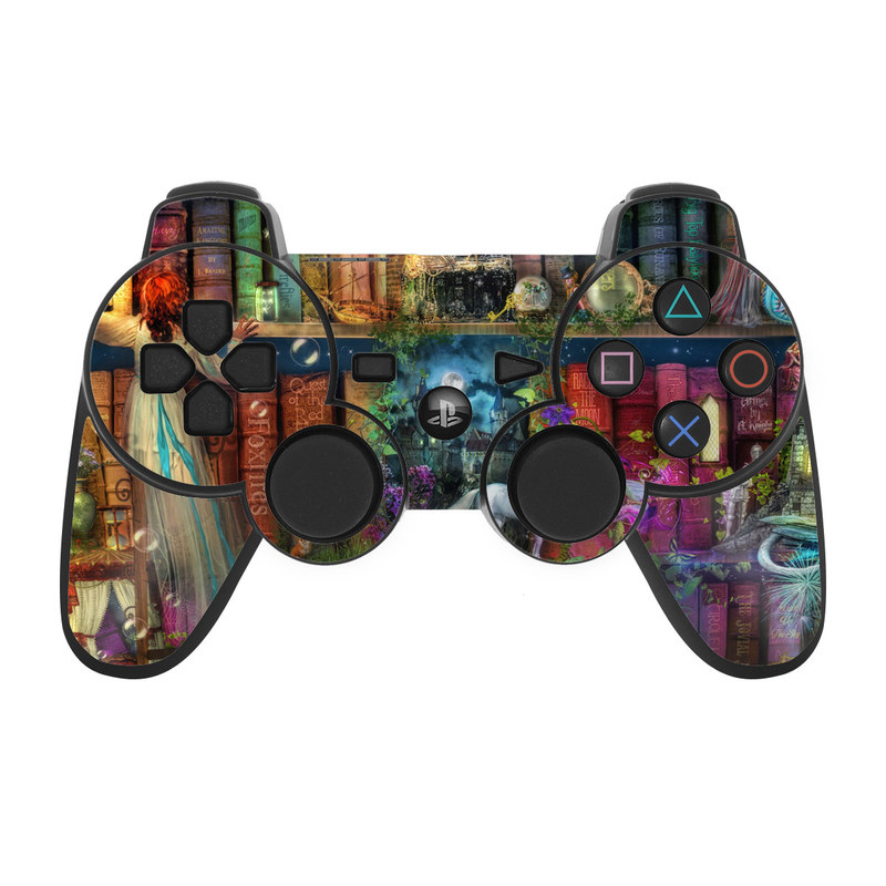 PS3 Controller Skin design of Painting, Art, Theatrical scenery, with black, red, gray, green, blue colors