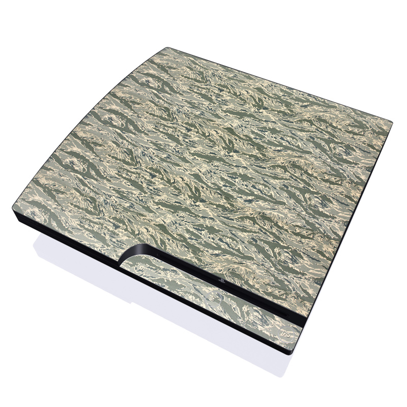 PlayStation 3 Slim Skin design of Pattern, Grass, Plant, with gray, green colors