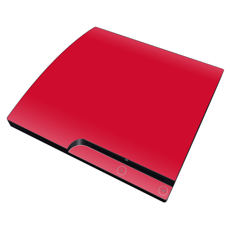 PlayStation 3 Slim Skin design of Red, Pink, Maroon, Purple, Orange, Violet, Magenta, Material property, Font, Peach, with red colors