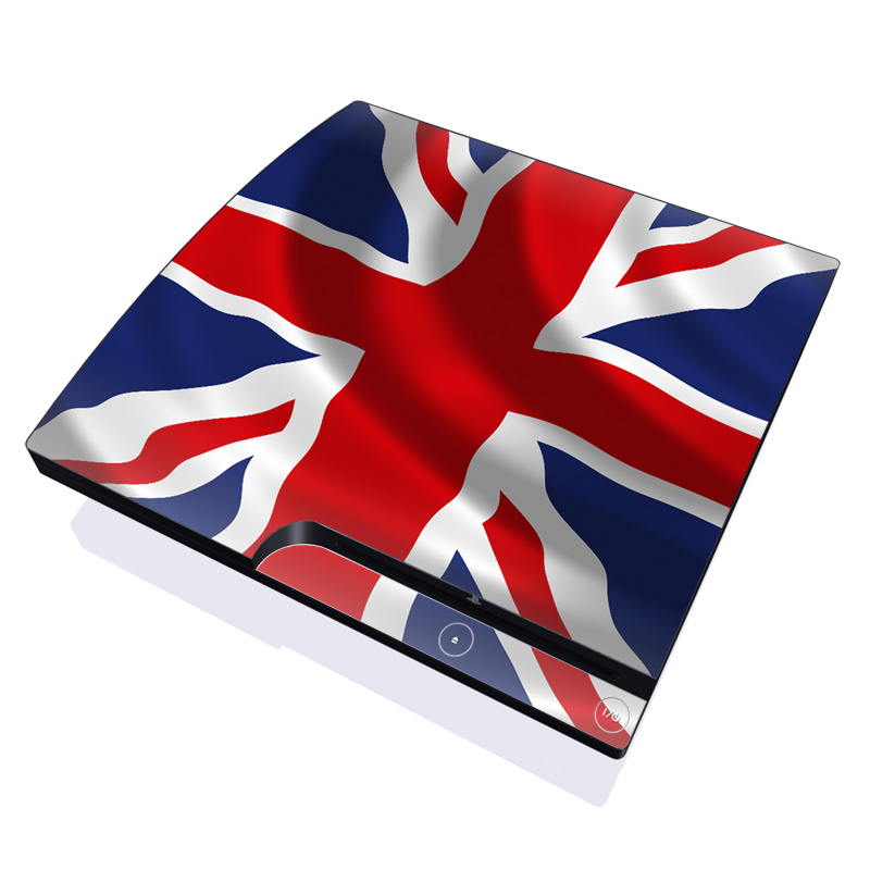 PlayStation 3 Slim Skin design of Flag, Red, Line, Electric blue, Design, Font, Pattern, Parallel, Flag Day (USA), with red, white, blue colors