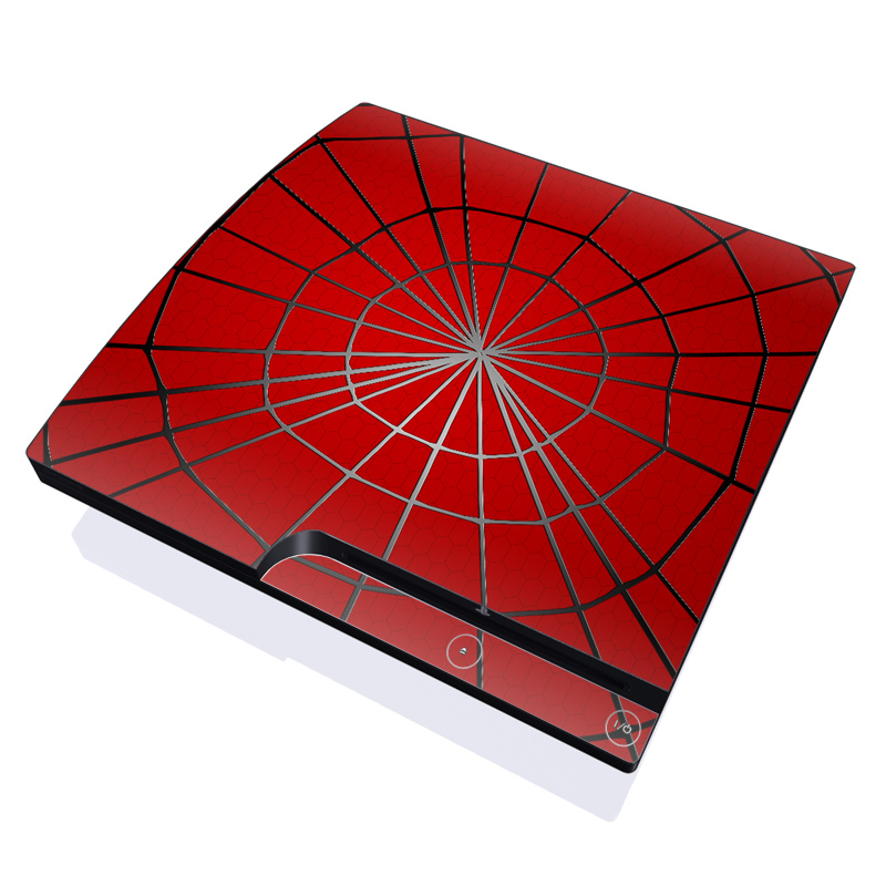 PlayStation 3 Slim Skin design of Red, Symmetry, Circle, Pattern, Line, with red, black, gray colors