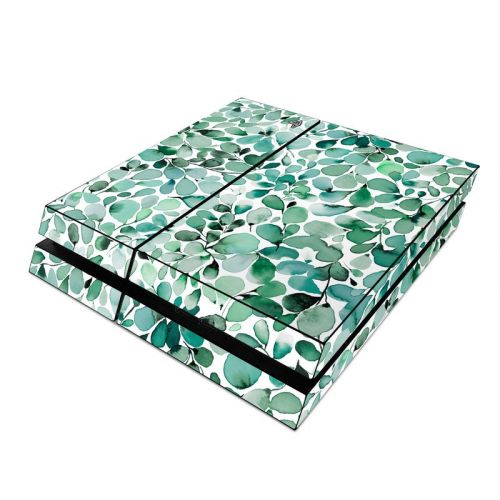 Watercolor Eucalyptus Leaves PlayStation 4 Skin