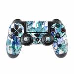 Blue Ink Floral PlayStation 4 Controller Skin