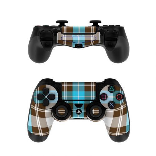 Turquoise Plaid PlayStation 4 Controller Skin