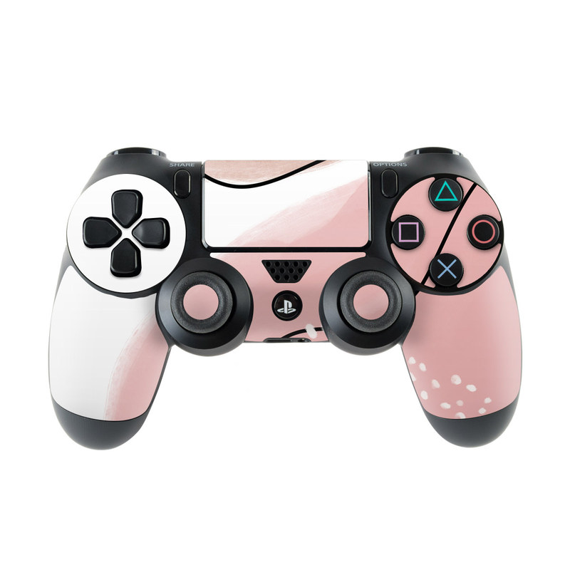 PlayStation 4 Controller Skin design of Skin, Pink, Nose, Peach, Shoulder, Lip, Neck, Line, Joint, Ear, Footwear, Material Property, Clip Art, Graphics, Illustration with white, pink, brown, black colors