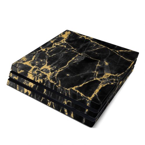Black Gold Marble PlayStation 4 Pro Skin