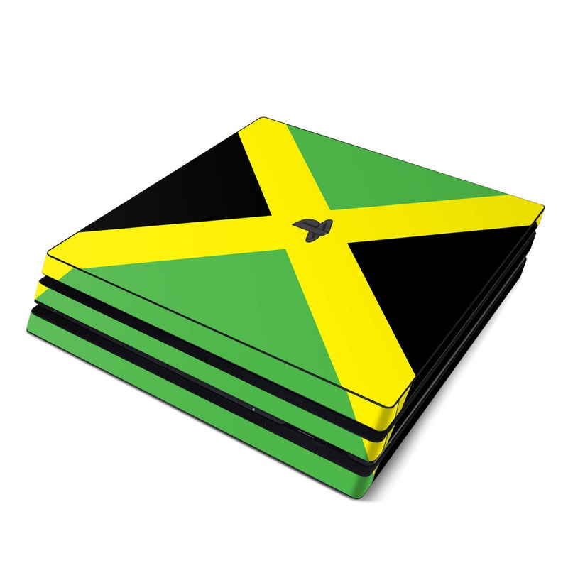 PlayStation 4 Pro Skin design of Green, Flag, Yellow, Macro photography, Graphics, Graphic design, with black, green, yellow colors