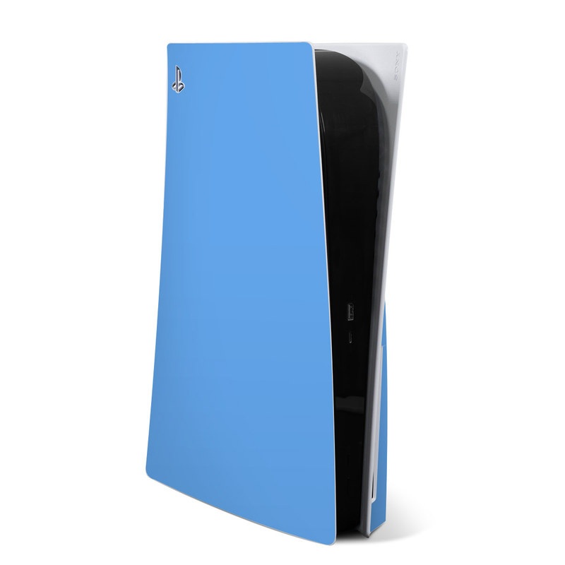 PlayStation 5 Skin design of Sky, Blue, Daytime, Aqua, Cobalt blue, Atmosphere, Azure, Turquoise, Electric blue, Calm with blue colors