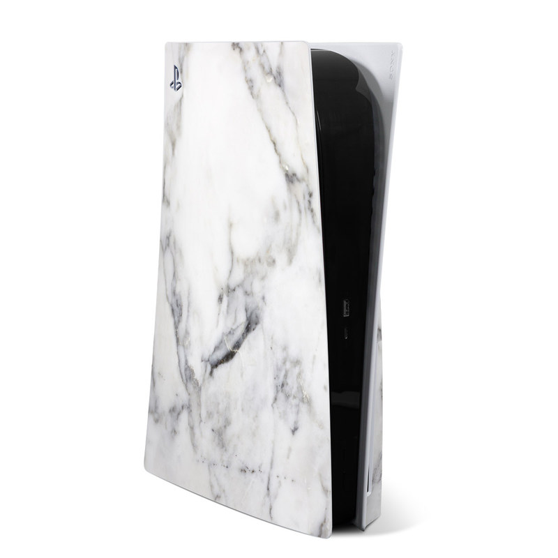 PlayStation 5 Skin design of White, Geological phenomenon, Marble, Black-and-white, Freezing with white, black, gray colors