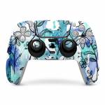Blue Ink Floral PlayStation 5 Controller Skin