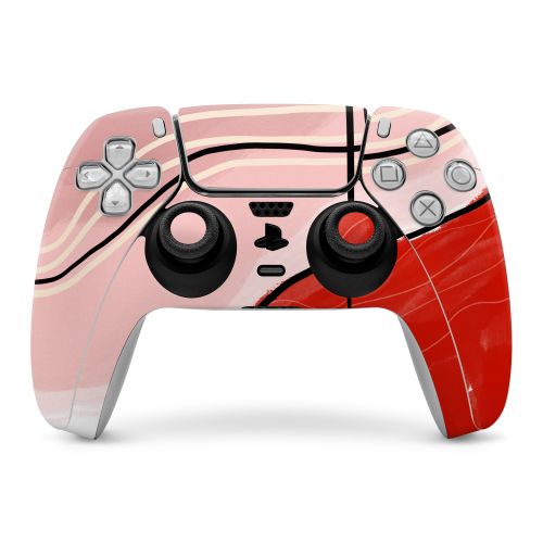 Abstract Red PlayStation 5 Controller Skin