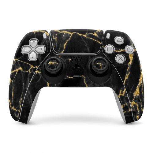 Black Gold Marble PlayStation 5 Controller Skin