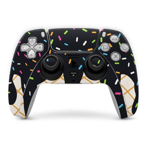 Black Ice Cream Drip PlayStation 5 Controller Skin