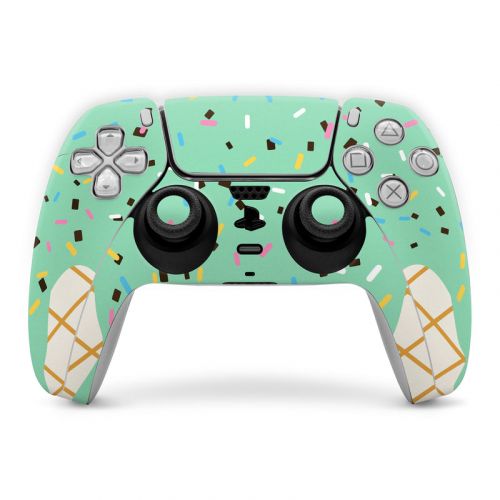 Mint Chocolate Chip Ice Cream Drip PlayStation 5 Controller Skin