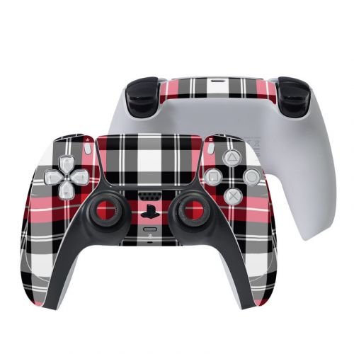 Red Plaid PlayStation 5 Controller Skin
