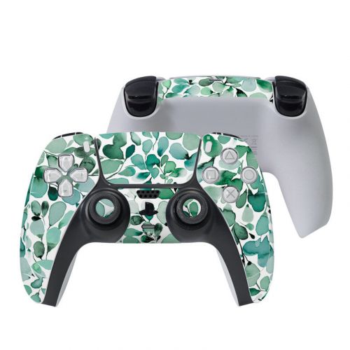Watercolor Eucalyptus Leaves PlayStation 5 Controller Skin