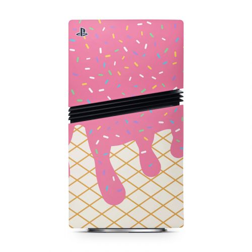 Strawberry Ice Cream Drip PlayStation 5 Pro Skin